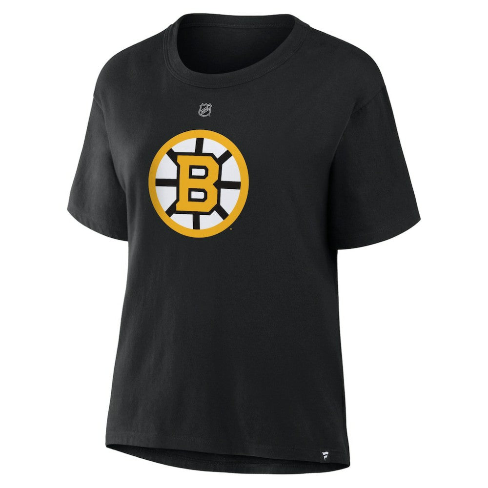 Jeremy Swayman Boston Bruins Fanatics Women's Authentic Stack Name & Number T-Shirt - Black | US 202477489