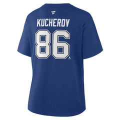Nikita Kucherov Tampa Bay Lightning Fanatics Women's Authentic Stack Name & Number T-Shirt - Blue | US 202477500