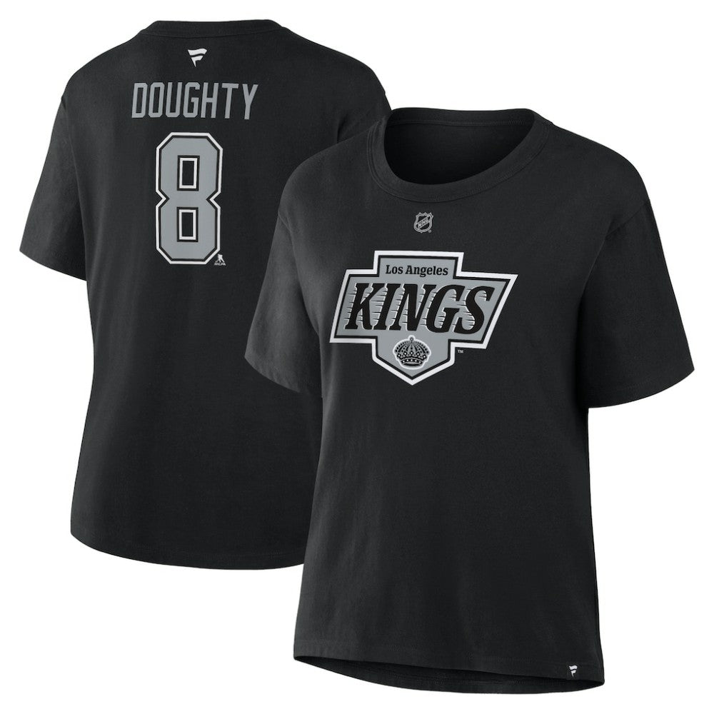 Drew Doughty Los Angeles Kings Fanatics Women's Authentic Stack Name & Number T-Shirt - Black | US 202477610