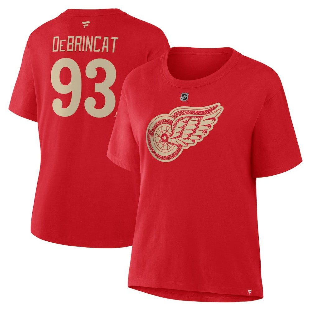 Alex DeBrincat Detroit Red Wings Fanatics Women's Authentic Stack Name & Number T-Shirt - Red | US 202477726