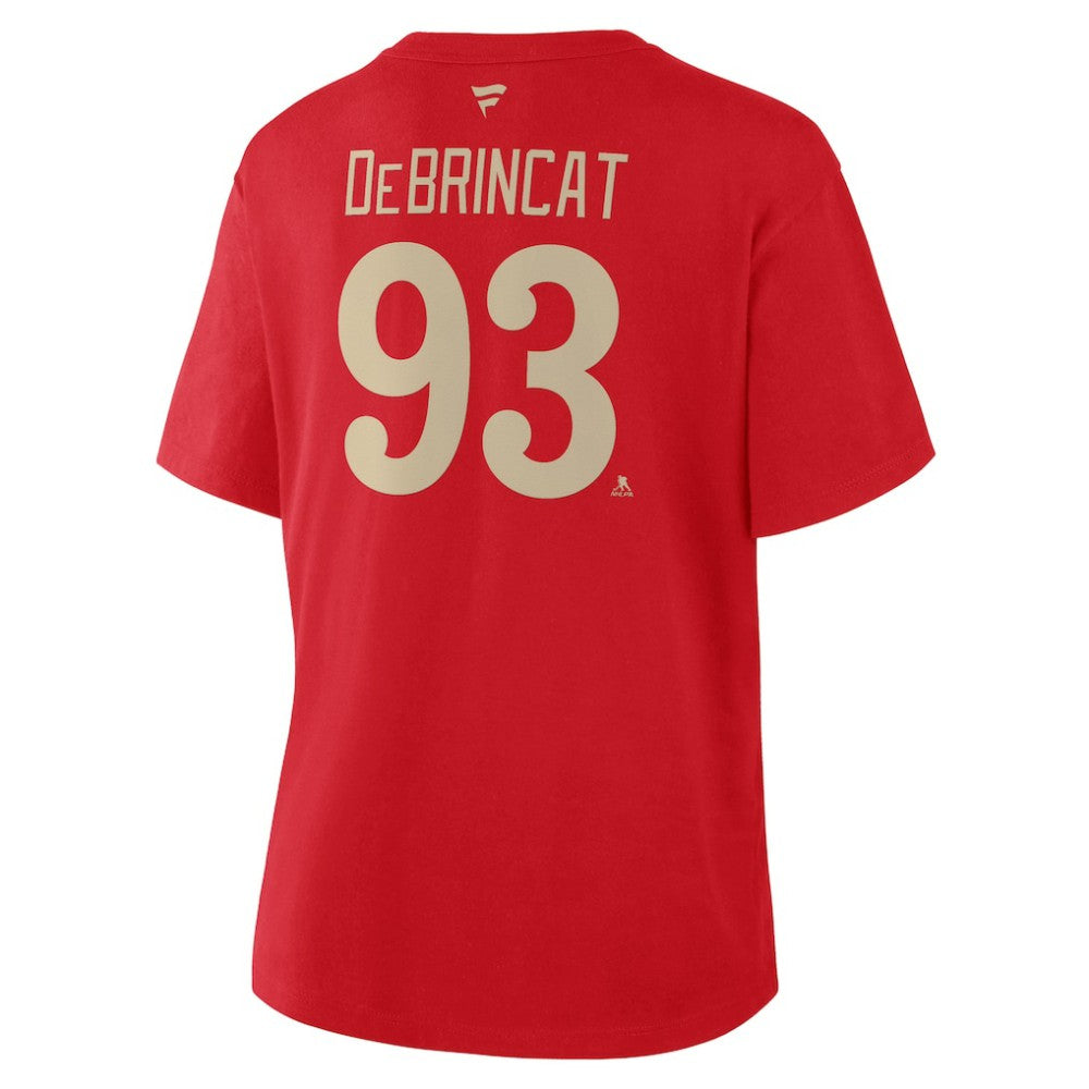 Alex DeBrincat Detroit Red Wings Fanatics Women's Authentic Stack Name & Number T-Shirt - Red | US 202477726