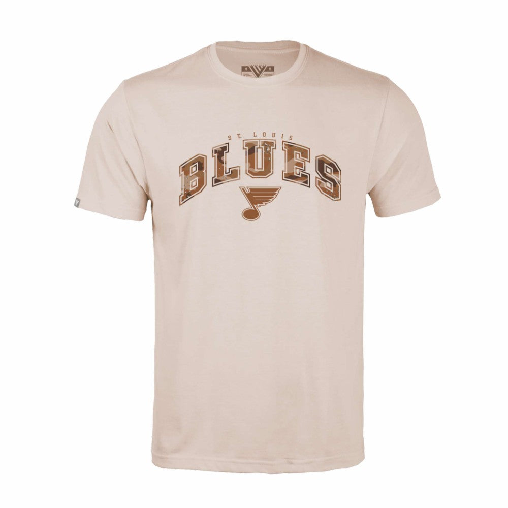 St. Louis Blues Levelwear Desert Camo Richmond Decoy T-Shirt - Khaki | US 202478622