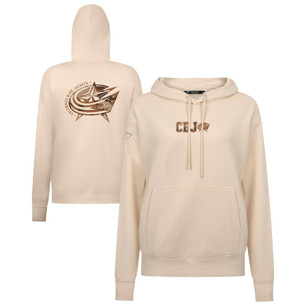 Columbus Blue Jackets Levelwear Women's Desert Camo Adorn Battalion Pullover Hoodie - Khaki | US 202478736