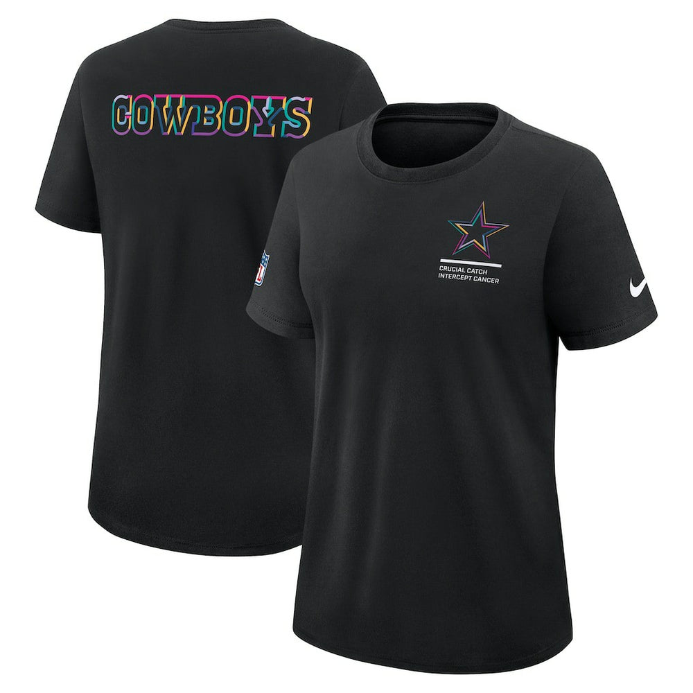 Dallas Cowboys Women's 2025 NFL Crucial Catch Tri-Blend Dri-FIT T-Shirt - Black T-shirts