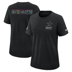 Dallas Cowboys Women's 2025 NFL Crucial Catch Tri-Blend Dri-FIT T-Shirt - Black T-shirts
