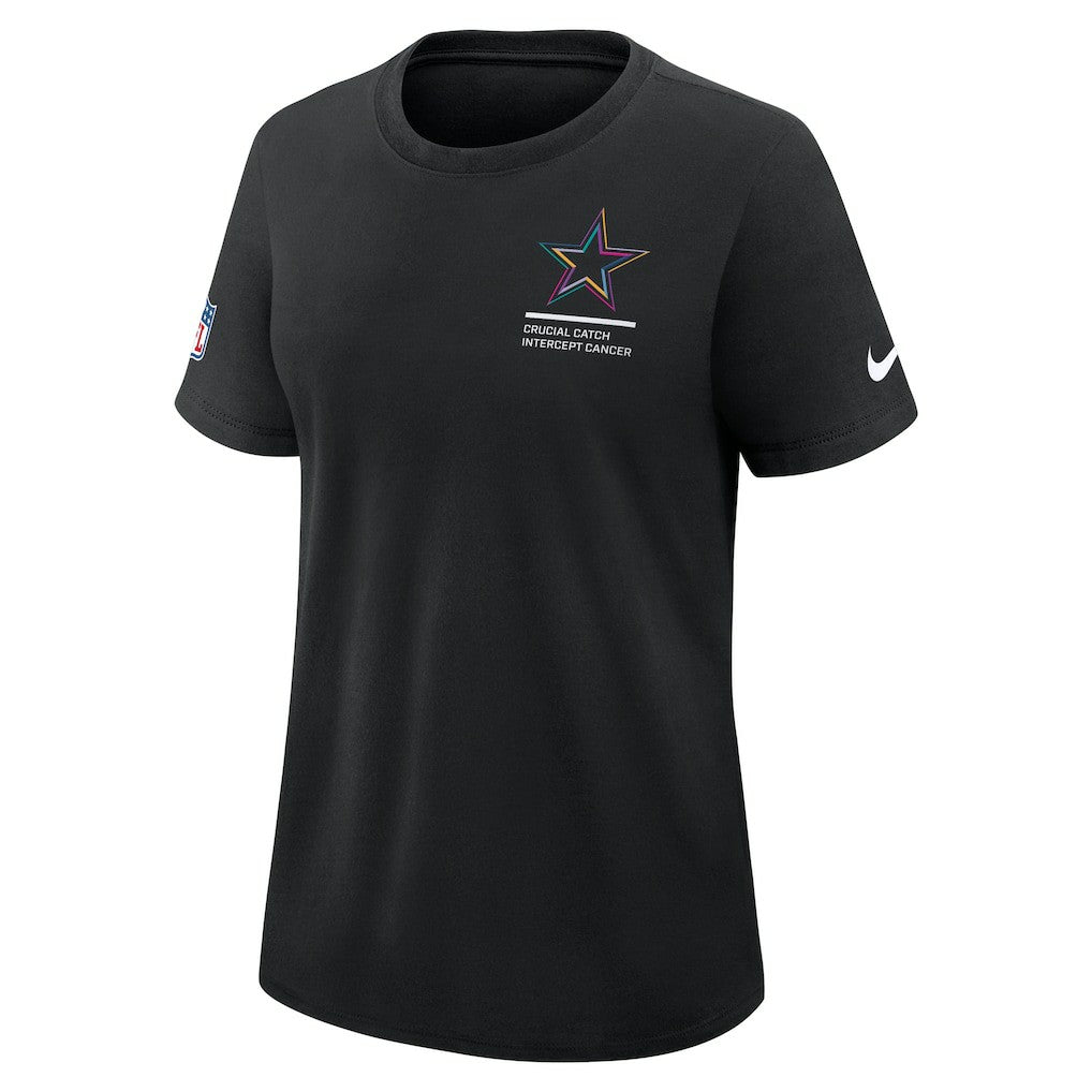 Dallas Cowboys Women's 2025 NFL Crucial Catch Tri-Blend Dri-FIT T-Shirt - Black T-shirts
