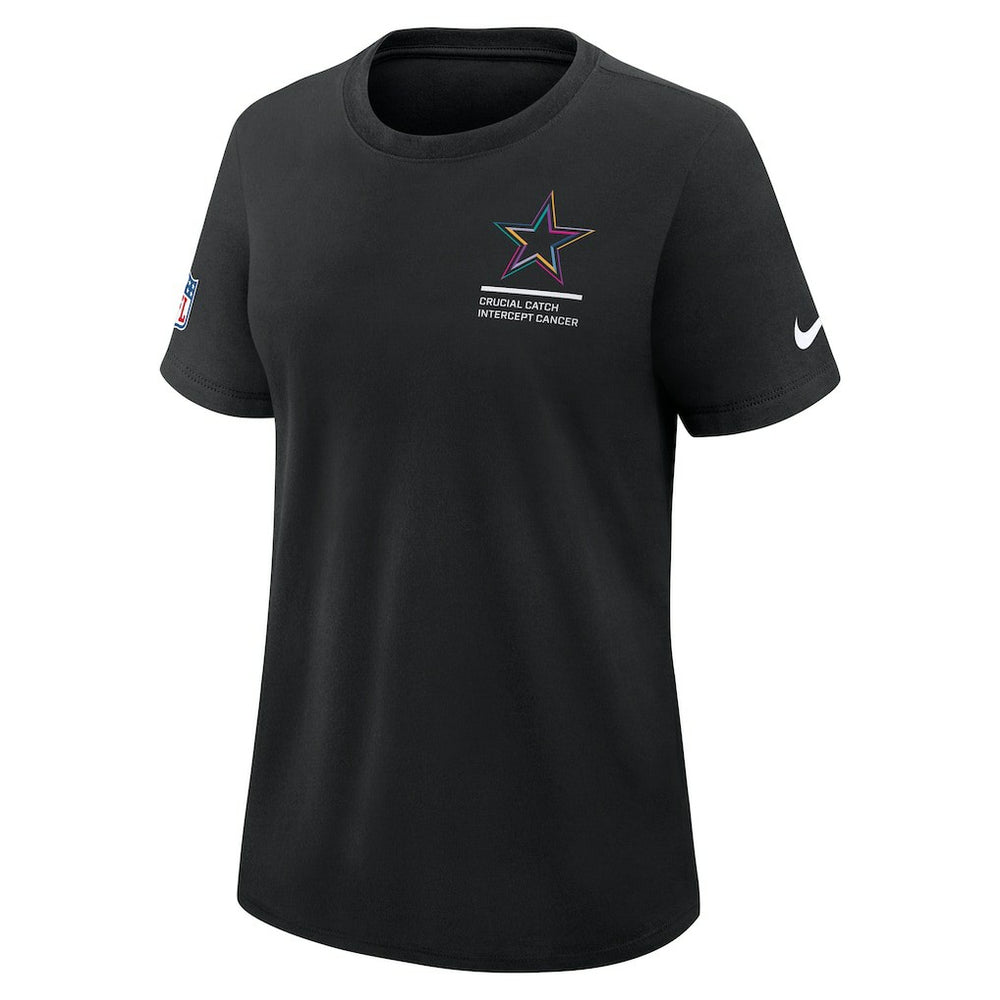 Dallas Cowboys Women's 2025 NFL Crucial Catch Tri-Blend Dri-FIT T-Shirt - Black T-shirts