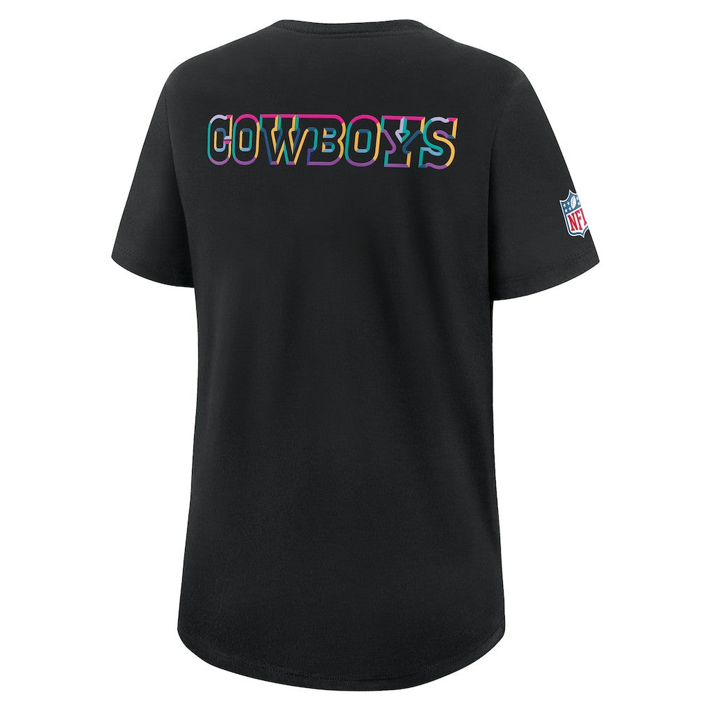 Dallas Cowboys Women's 2025 NFL Crucial Catch Tri-Blend Dri-FIT T-Shirt - Black T-shirts