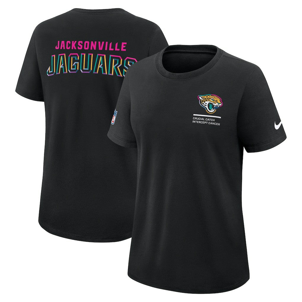 Jacksonville Jaguars Women's 2025 NFL Crucial Catch Tri-Blend Dri-FIT T-Shirt - Black T-shirts
