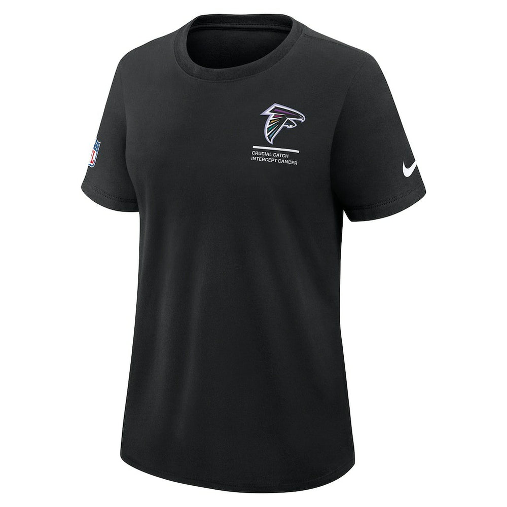 Atlanta Falcons Women's 2025 NFL Crucial Catch Tri-Blend Dri-FIT T-Shirt - Black T-shirts