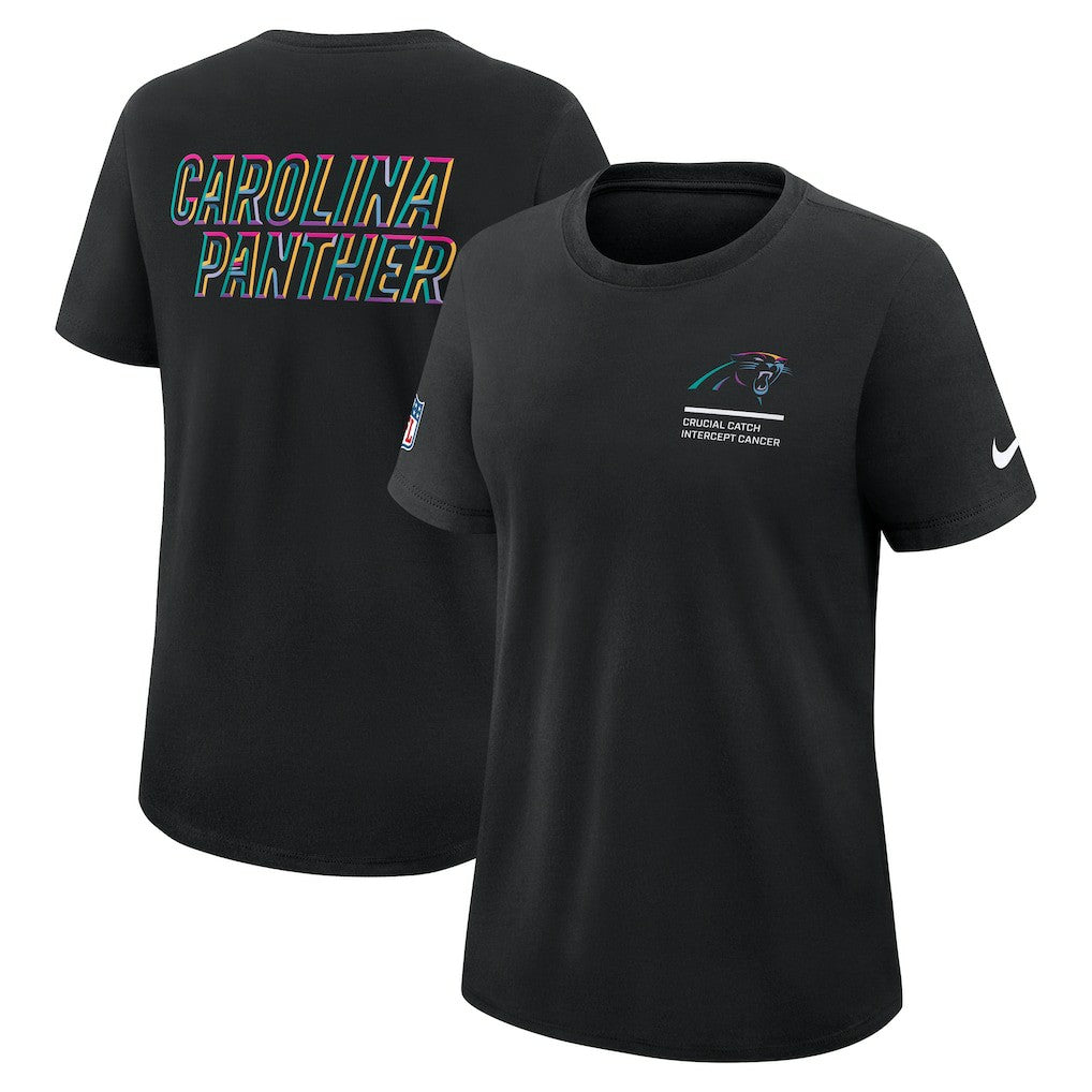 Carolina Panthers Women's 2025 NFL Crucial Catch Tri-Blend Dri-FIT T-Shirt - Black T-shirts