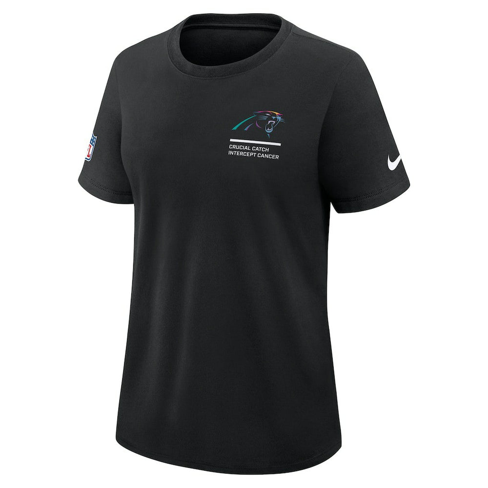 Carolina Panthers Women's 2025 NFL Crucial Catch Tri-Blend Dri-FIT T-Shirt - Black T-shirts
