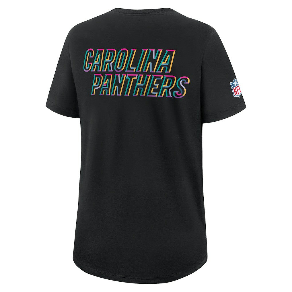 Carolina Panthers Women's 2025 NFL Crucial Catch Tri-Blend Dri-FIT T-Shirt - Black T-shirts