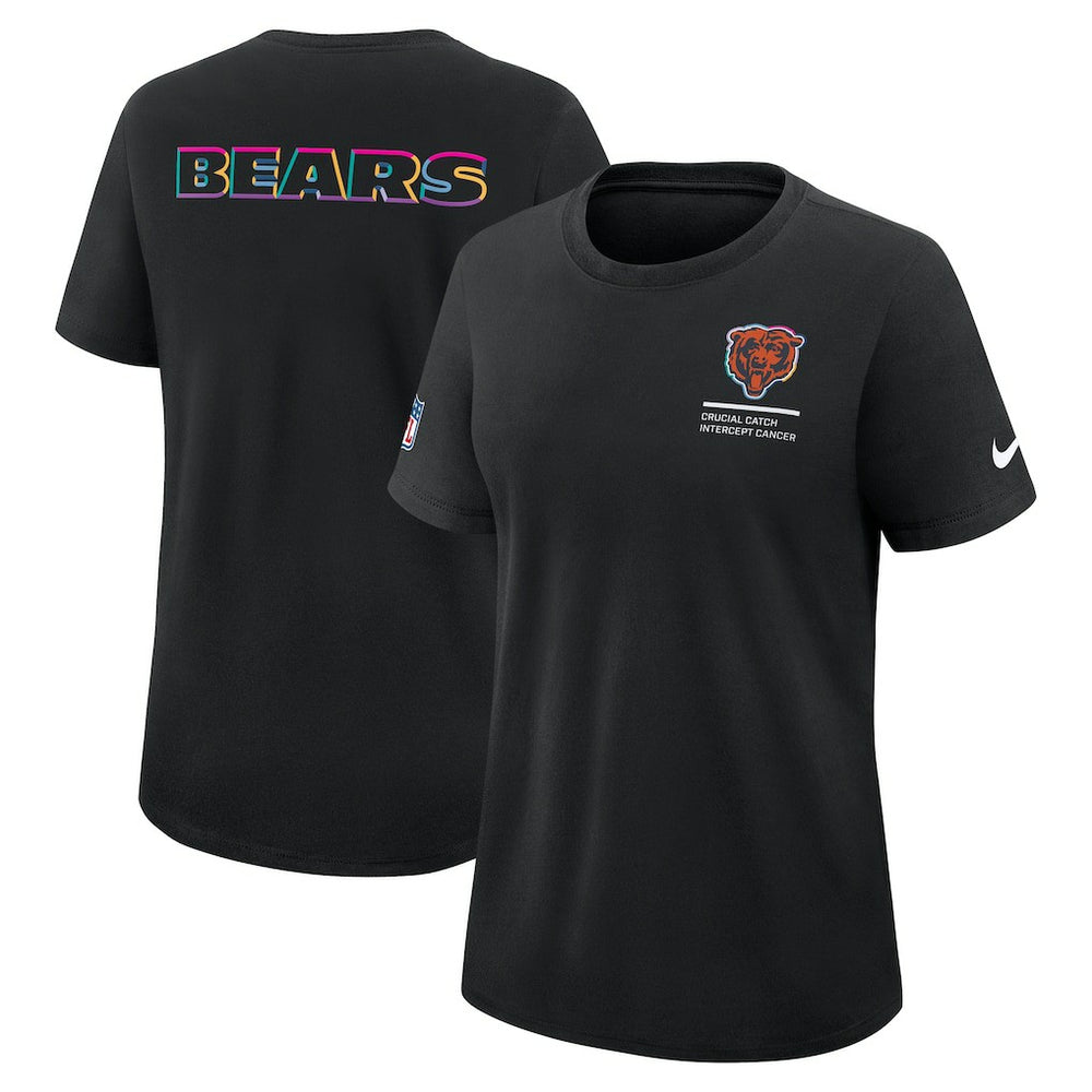 Chicago Bears Women's 2025 NFL Crucial Catch Tri-Blend Dri-FIT T-Shirt - Black T-shirts