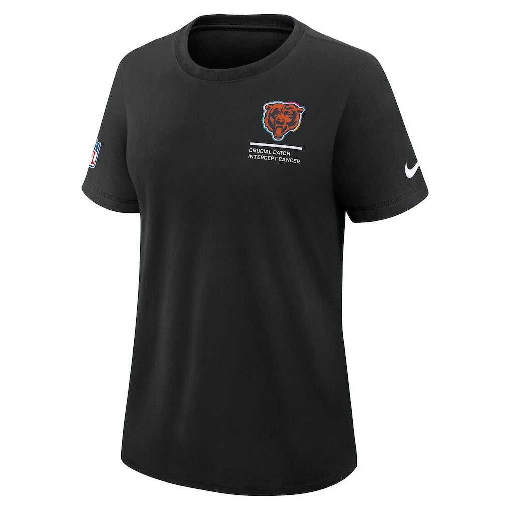 Chicago Bears Women's 2025 NFL Crucial Catch Tri-Blend Dri-FIT T-Shirt - Black T-shirts