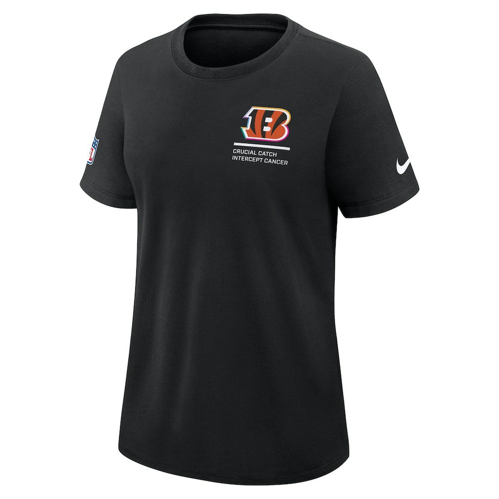 Cincinnati Bengals Women's 2025 NFL Crucial Catch Tri-Blend Dri-FIT T-Shirt - Black T-shirts