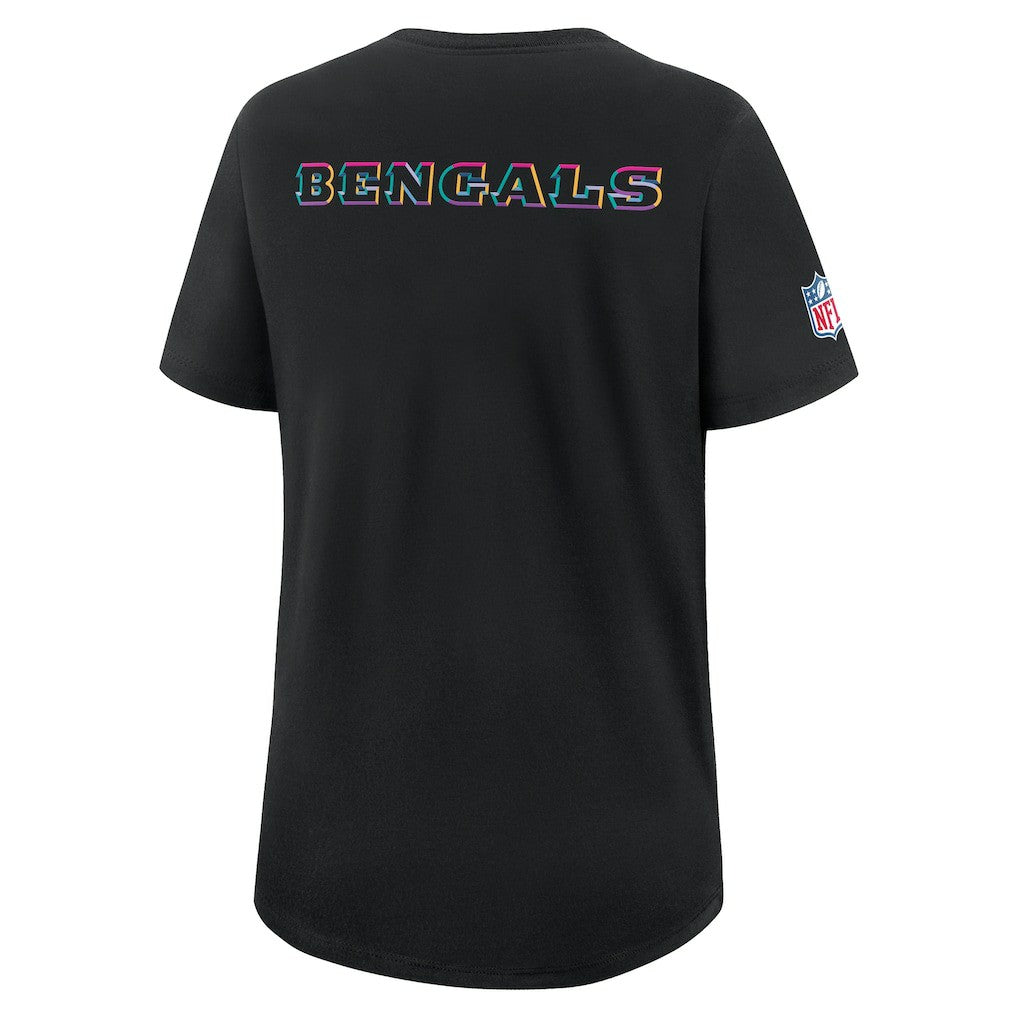 Cincinnati Bengals Women's 2025 NFL Crucial Catch Tri-Blend Dri-FIT T-Shirt - Black T-shirts