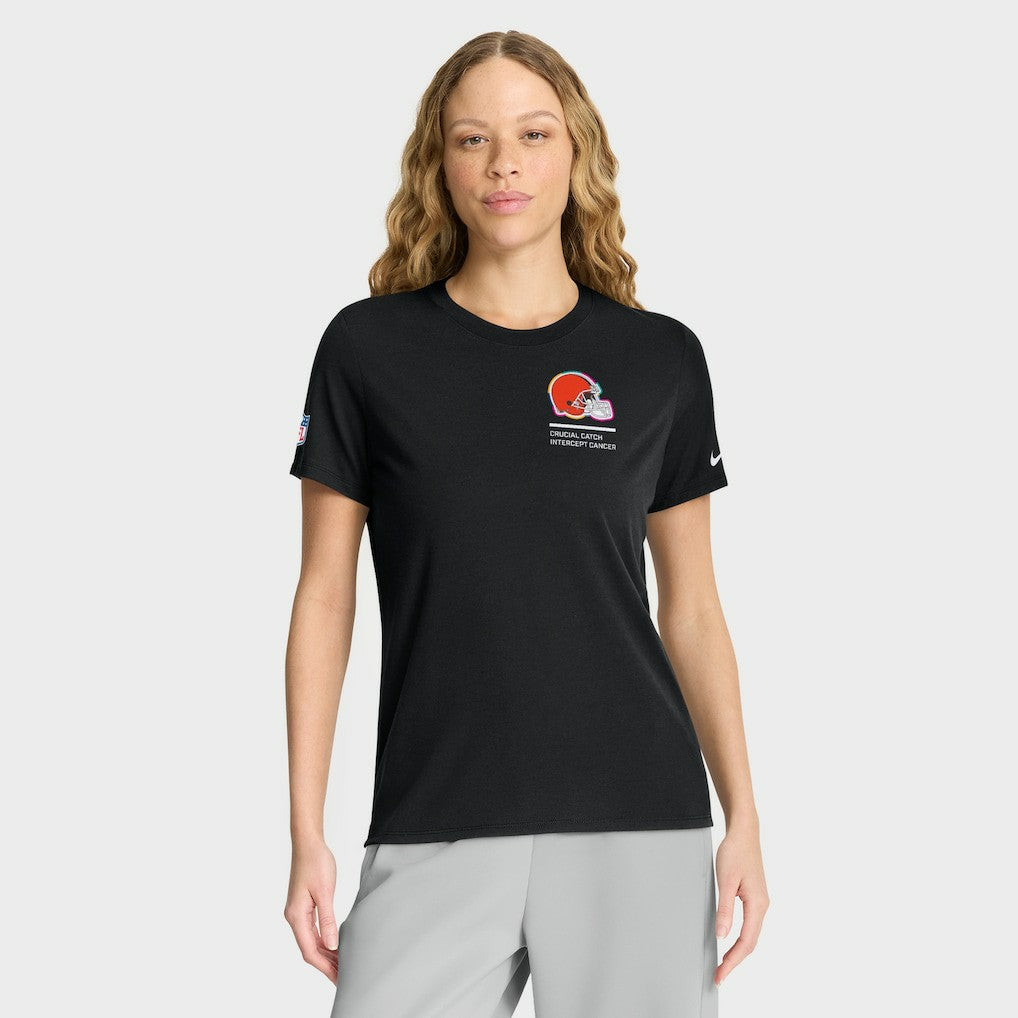 Cleveland Browns Women's 2025 NFL Crucial Catch Tri-Blend Dri-FIT T-Shirt - Black T-shirts
