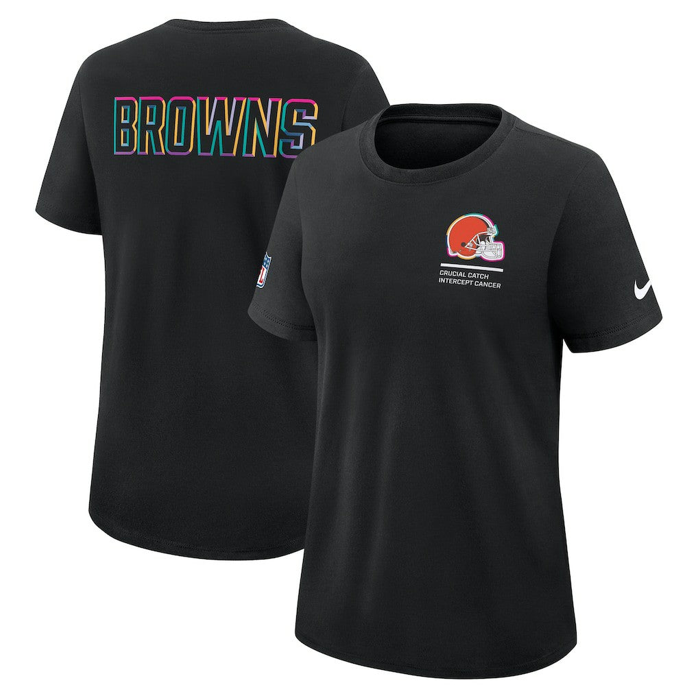 Cleveland Browns Women's 2025 NFL Crucial Catch Tri-Blend Dri-FIT T-Shirt - Black T-shirts