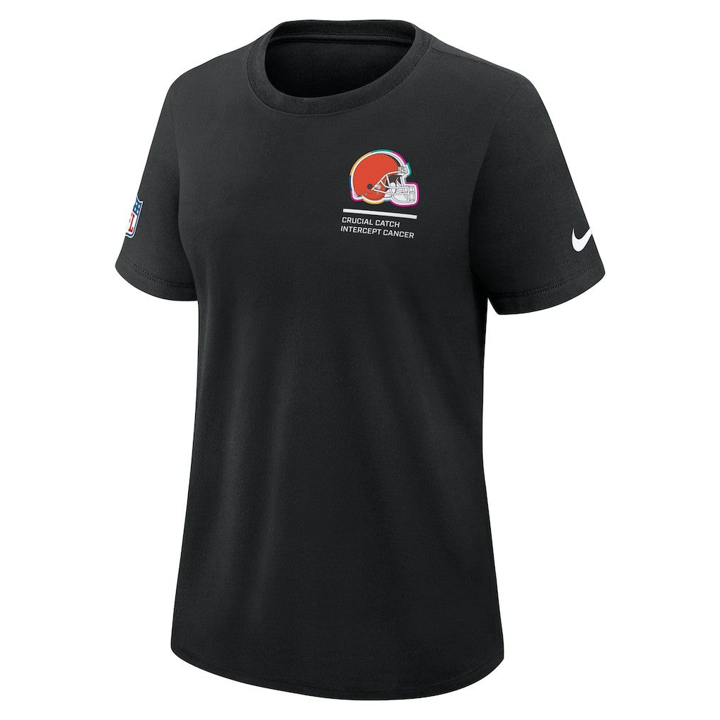 Cleveland Browns Women's 2025 NFL Crucial Catch Tri-Blend Dri-FIT T-Shirt - Black T-shirts