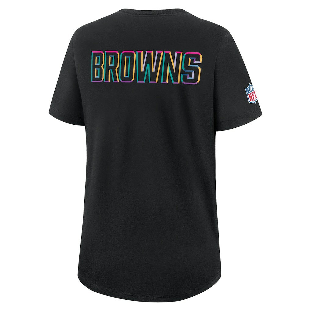 Cleveland Browns Women's 2025 NFL Crucial Catch Tri-Blend Dri-FIT T-Shirt - Black T-shirts