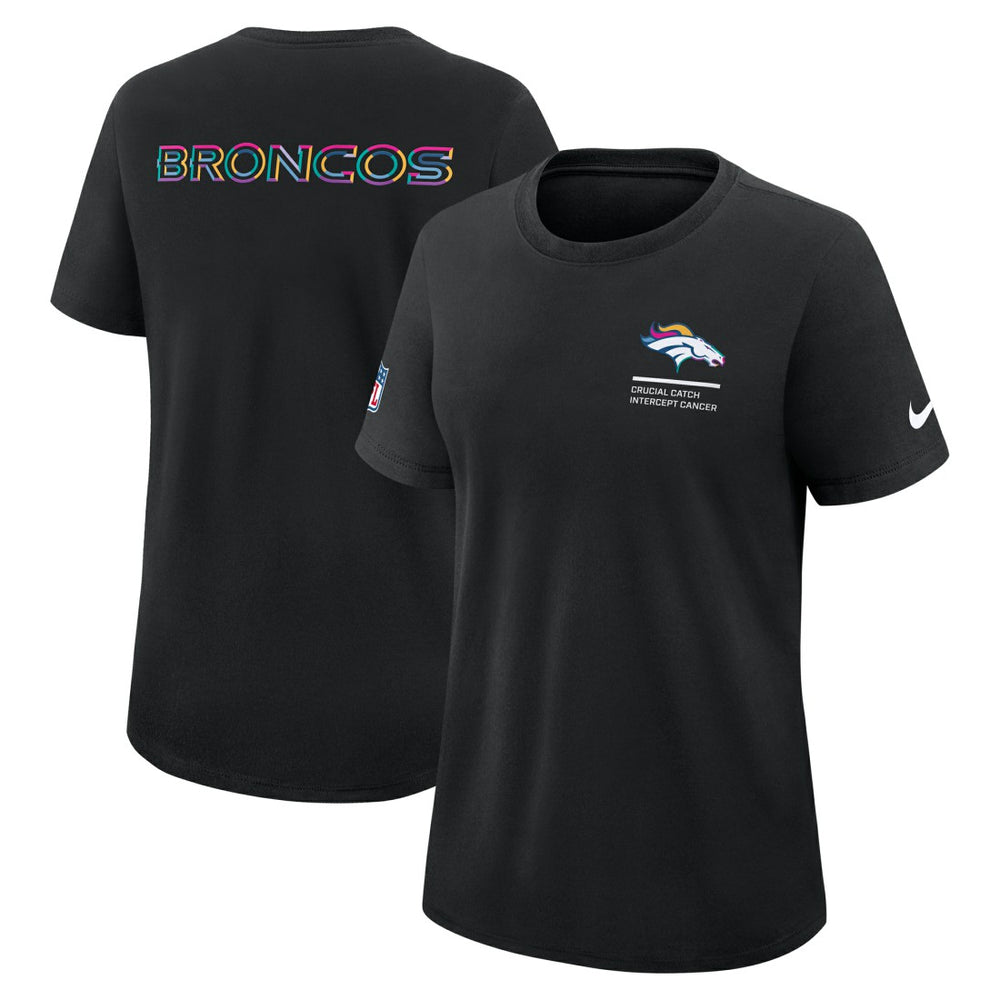 Denver Broncos Women's 2025 NFL Crucial Catch Tri-Blend Dri-FIT T-Shirt - Black T-shirts