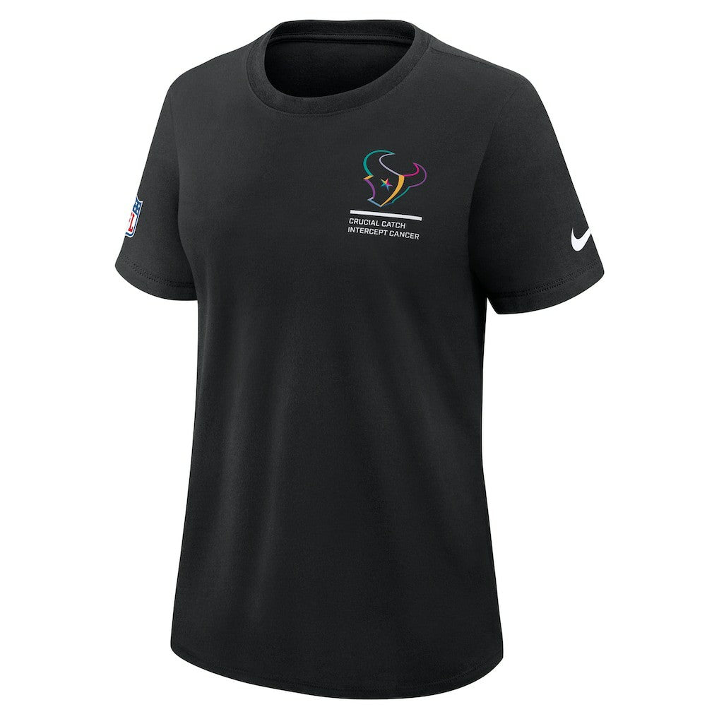 Houston Texans Women's 2025 NFL Crucial Catch Tri-Blend Dri-FIT T-Shirt - Black T-shirts