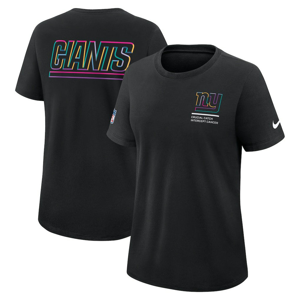 New York Giants Women's 2025 NFL Crucial Catch Tri-Blend Dri-FIT T-Shirt - Black T-shirts