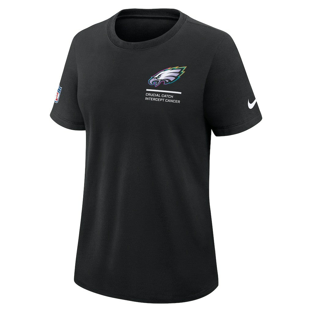 Philadelphia Eagles Women's 2025 NFL Crucial Catch Tri-Blend Dri-FIT T-Shirt - Black T-shirts