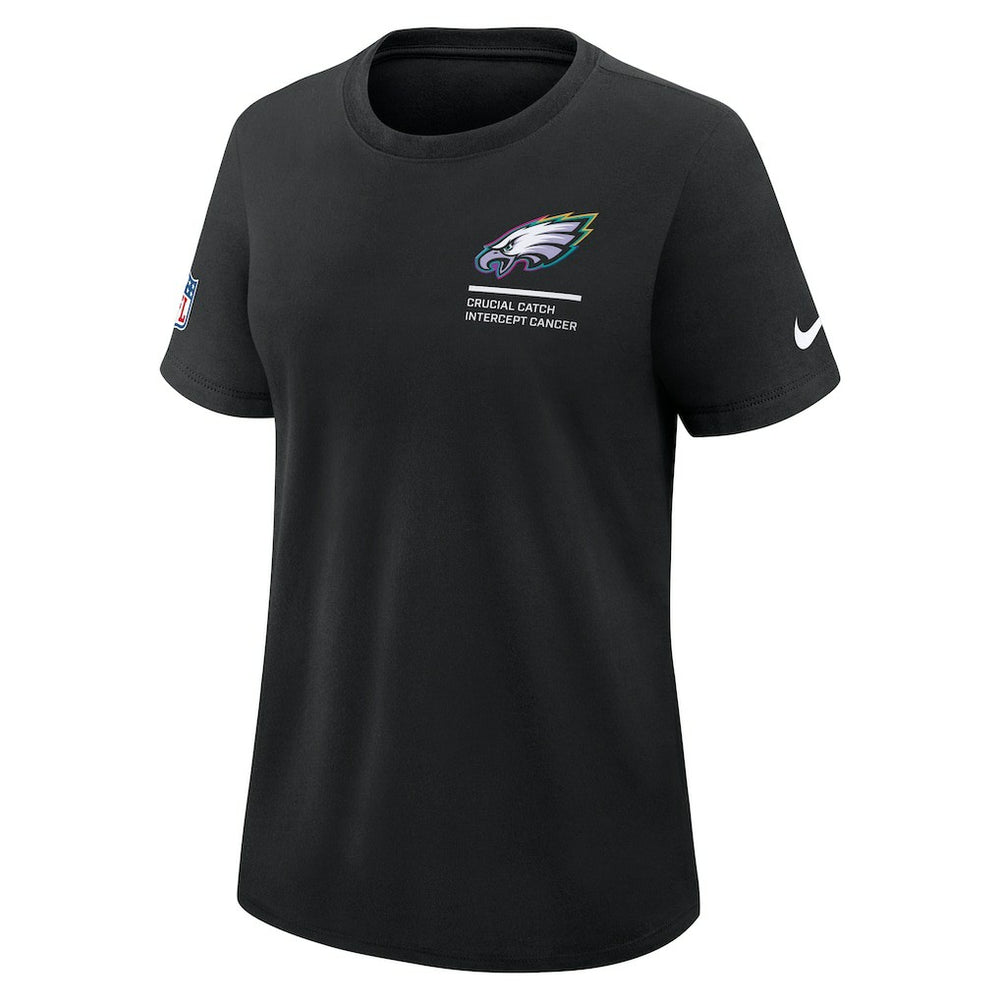 Philadelphia Eagles Women's 2025 NFL Crucial Catch Tri-Blend Dri-FIT T-Shirt - Black T-shirts