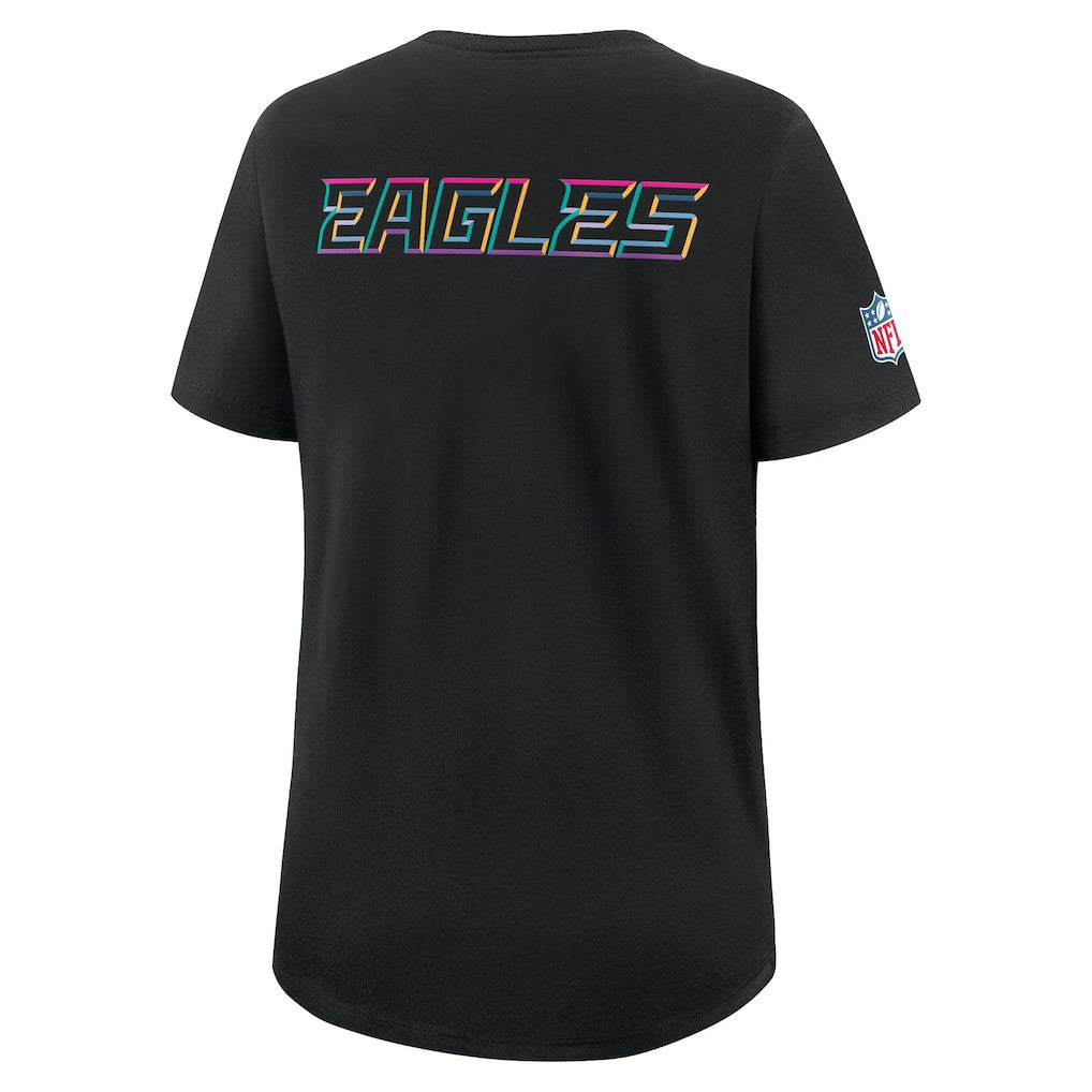 Philadelphia Eagles Women's 2025 NFL Crucial Catch Tri-Blend Dri-FIT T-Shirt - Black T-shirts