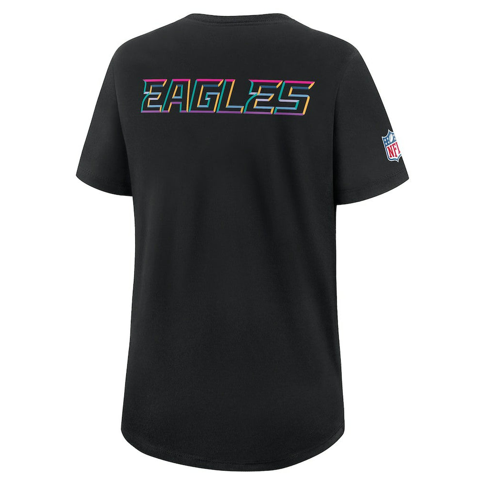 Philadelphia Eagles Women's 2025 NFL Crucial Catch Tri-Blend Dri-FIT T-Shirt - Black T-shirts
