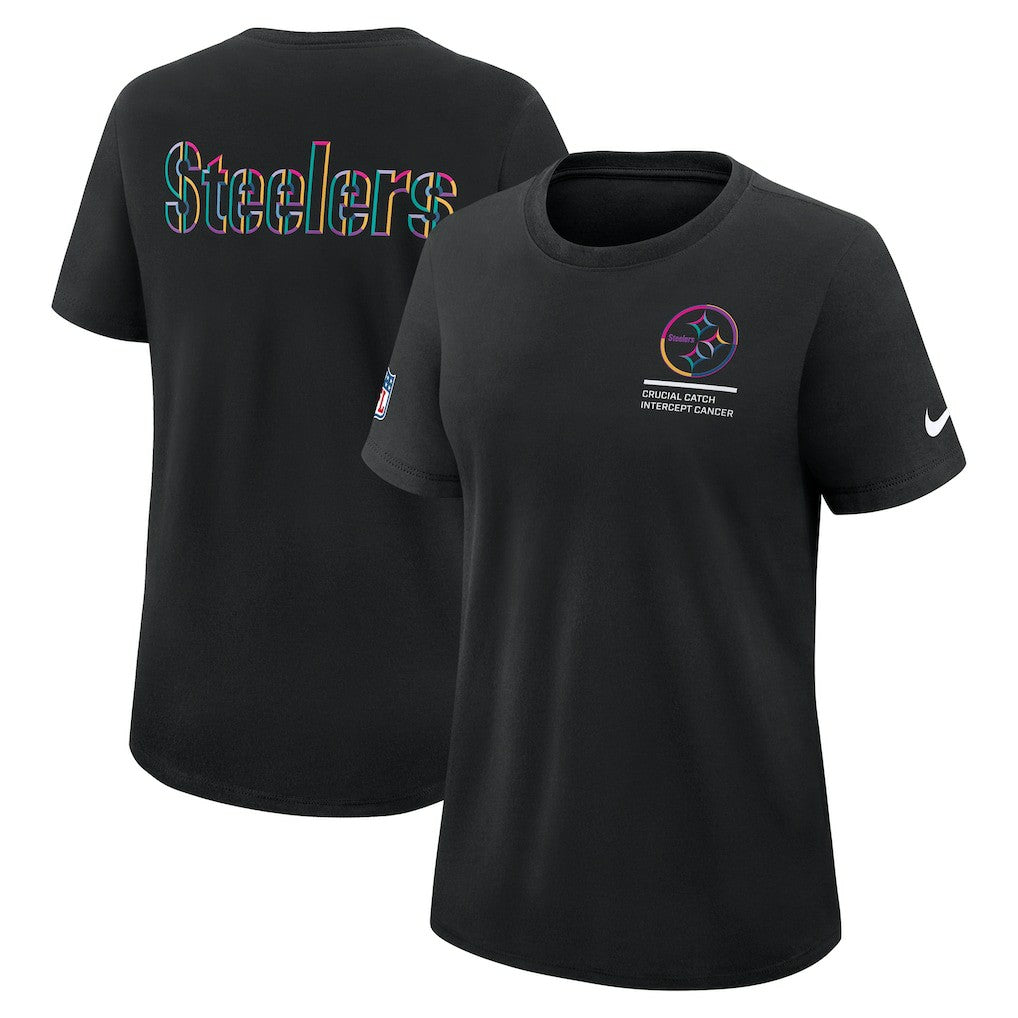 Pittsburgh Steelers Women's 2025 NFL Crucial Catch Tri-Blend Dri-FIT T-Shirt - Black T-shirts