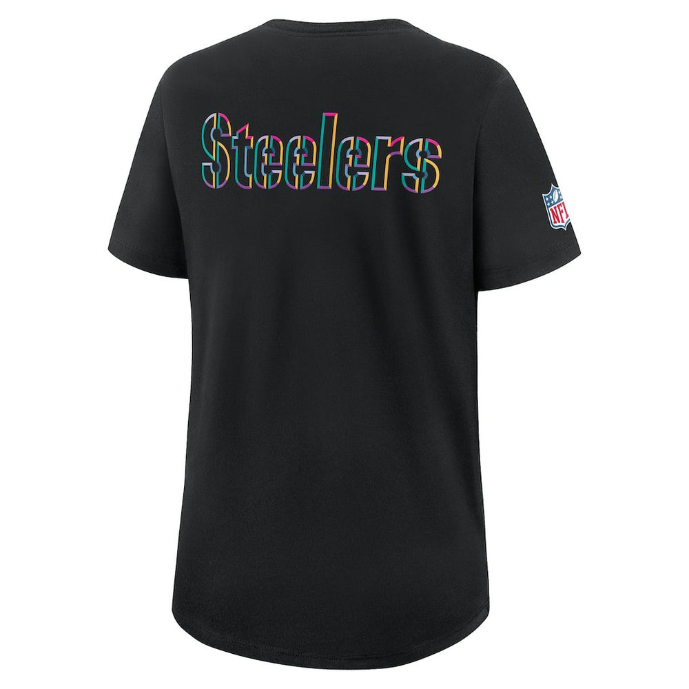 Pittsburgh Steelers Women's 2025 NFL Crucial Catch Tri-Blend Dri-FIT T-Shirt - Black T-shirts