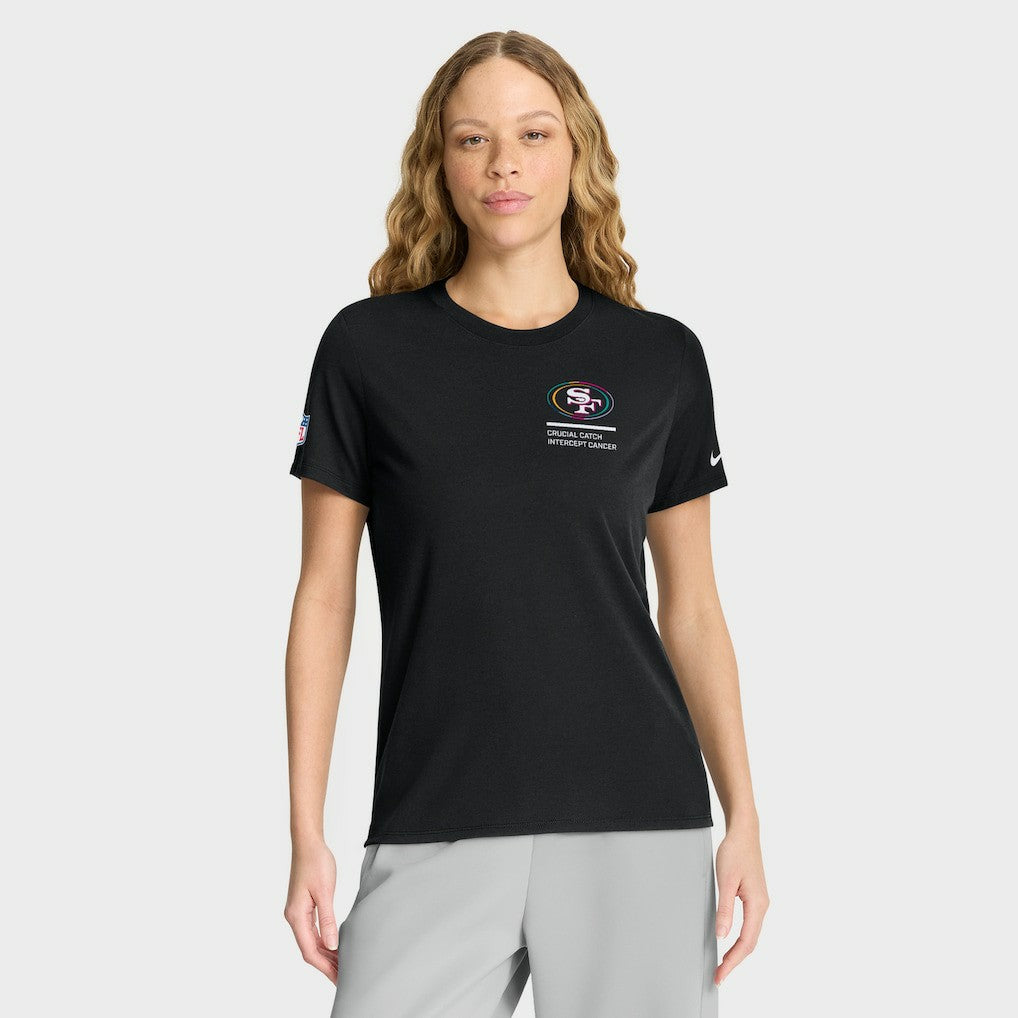 San Francisco 49ers Women's 2025 NFL Crucial Catch Tri-Blend Dri-FIT T-Shirt - Black T-shirts