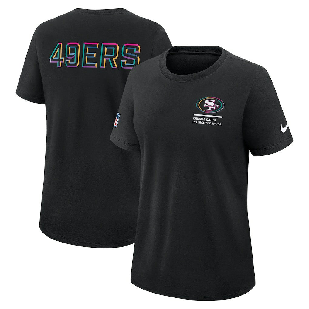 San Francisco 49ers Women's 2025 NFL Crucial Catch Tri-Blend Dri-FIT T-Shirt - Black T-shirts