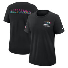 Seattle Seahawks Women's 2025 NFL Crucial Catch Tri-Blend Dri-FIT T-Shirt - Black T-shirts