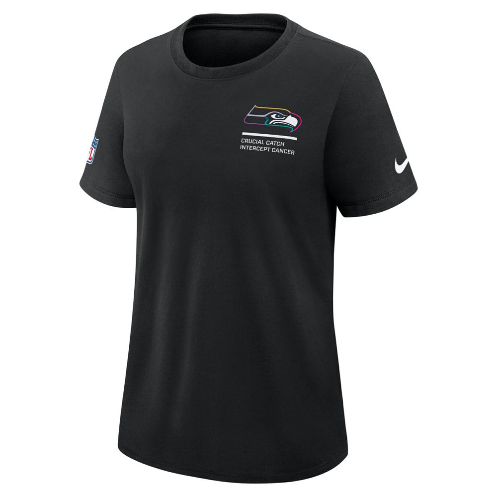 Seattle Seahawks Women's 2025 NFL Crucial Catch Tri-Blend Dri-FIT T-Shirt - Black T-shirts