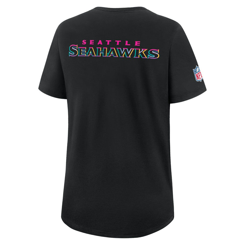 Seattle Seahawks Women's 2025 NFL Crucial Catch Tri-Blend Dri-FIT T-Shirt - Black T-shirts