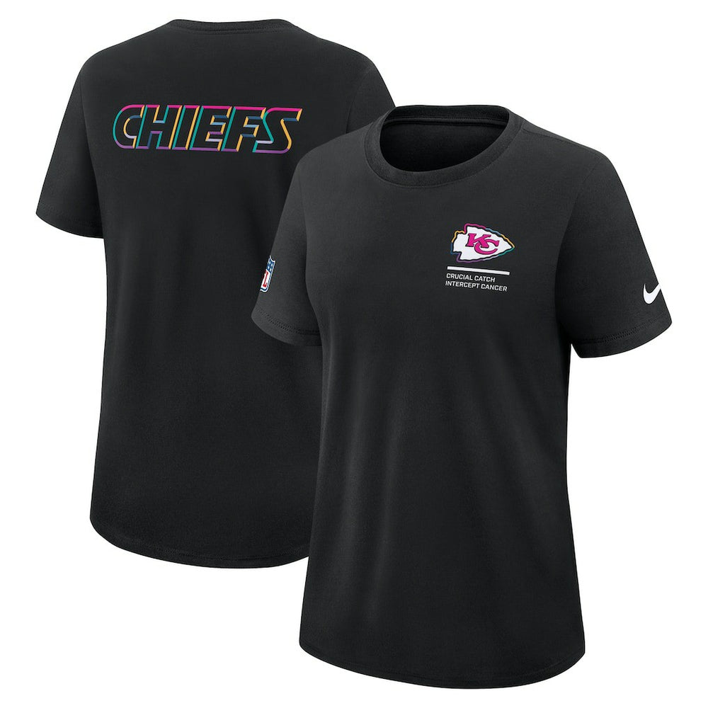 Kansas City Chiefs Women's 2025 NFL Crucial Catch Tri-Blend Dri-FIT T-Shirt - Black T-shirts