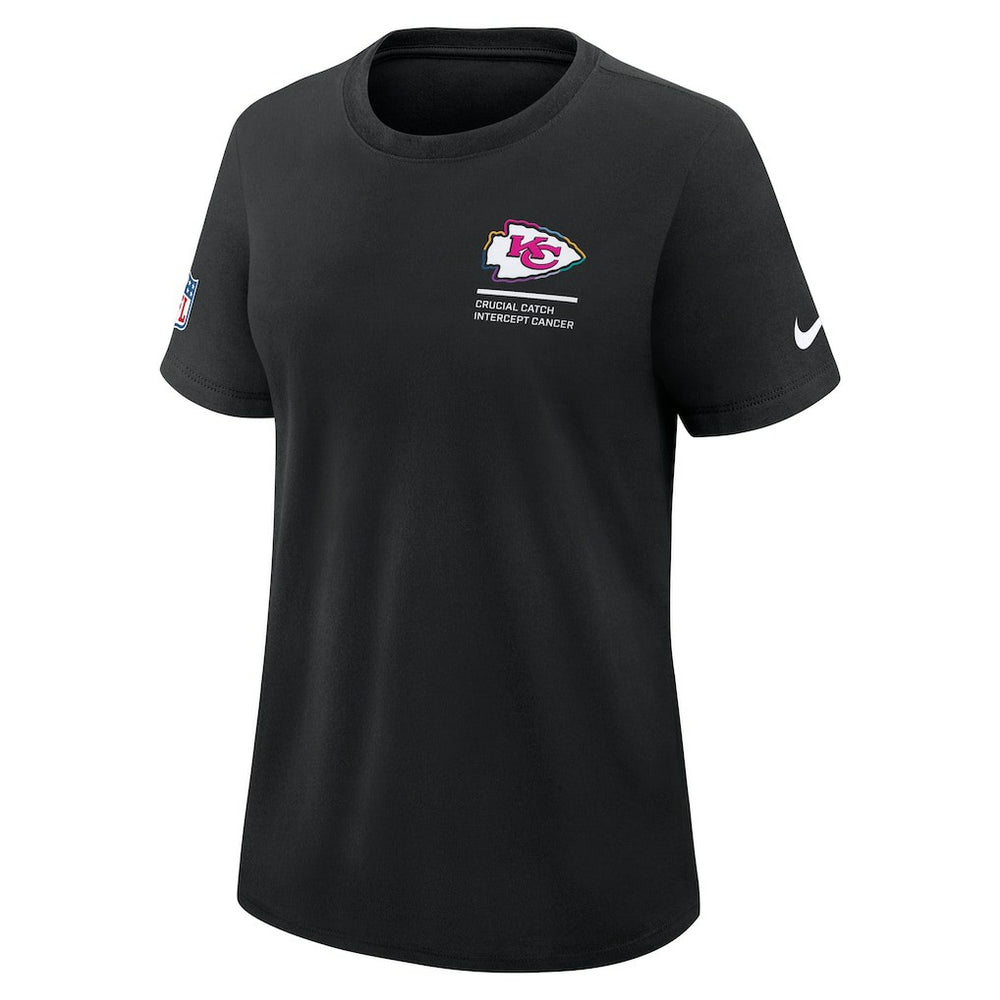 Kansas City Chiefs Women's 2025 NFL Crucial Catch Tri-Blend Dri-FIT T-Shirt - Black T-shirts
