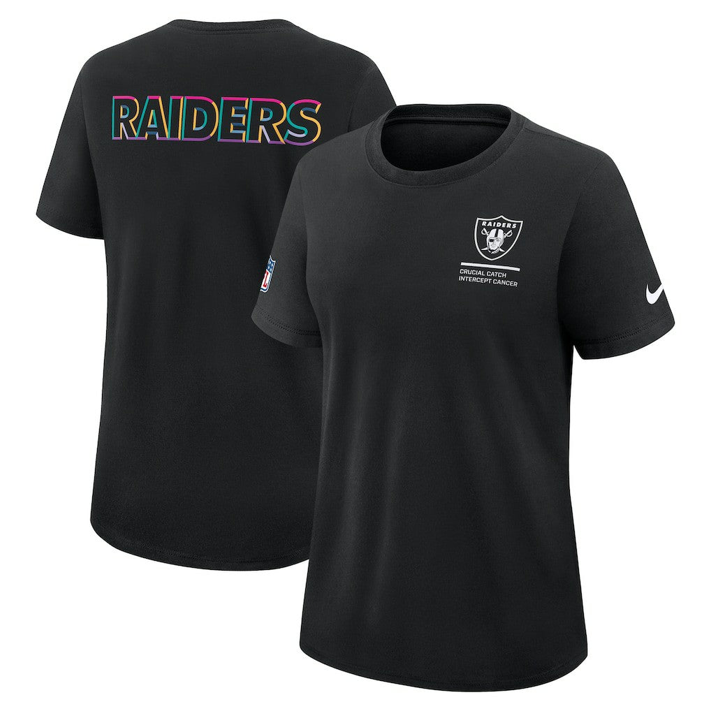 Las Vegas Raiders Women's 2025 NFL Crucial Catch Tri-Blend Dri-FIT T-Shirt - Black T-shirts