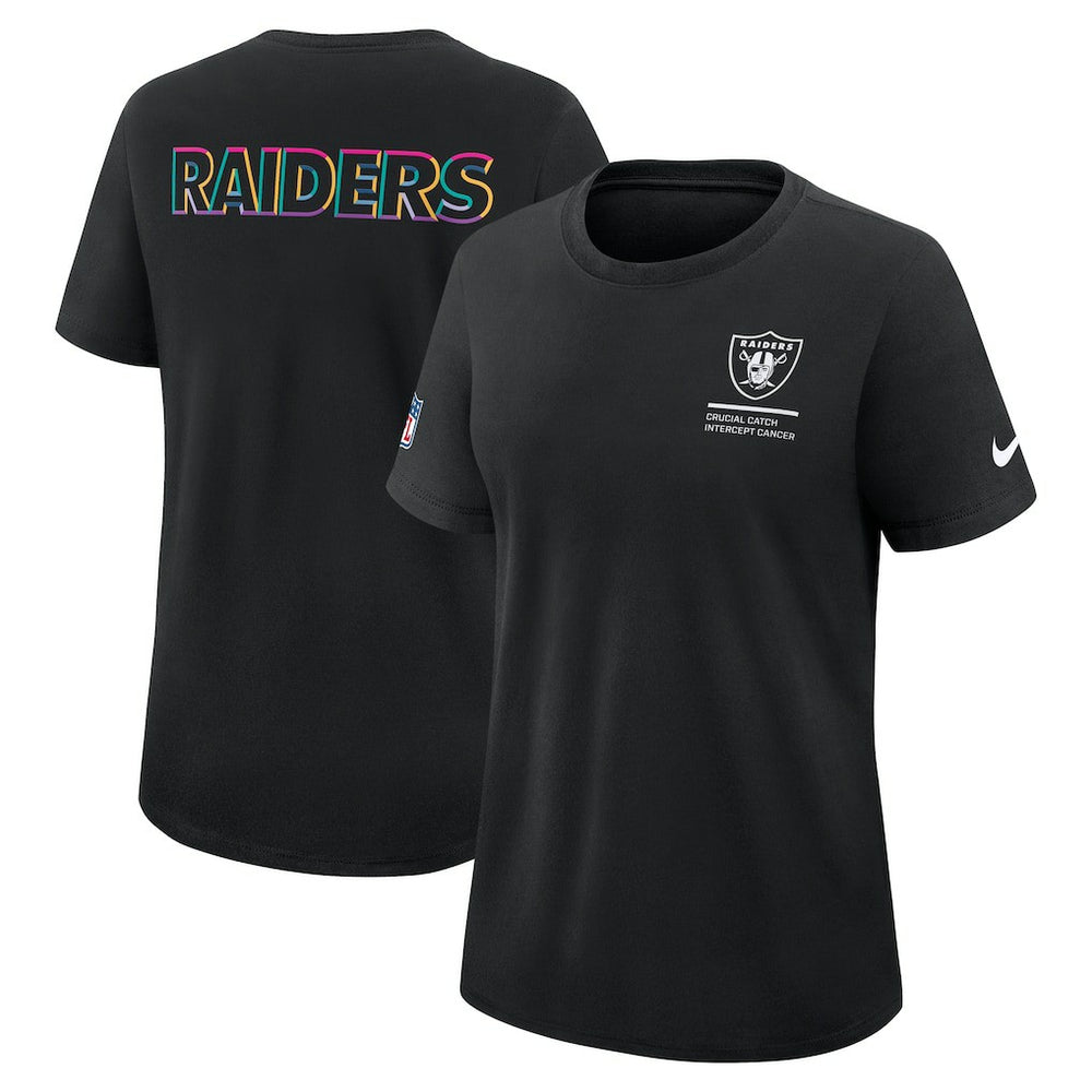 Las Vegas Raiders Women's 2025 NFL Crucial Catch Tri-Blend Dri-FIT T-Shirt - Black T-shirts