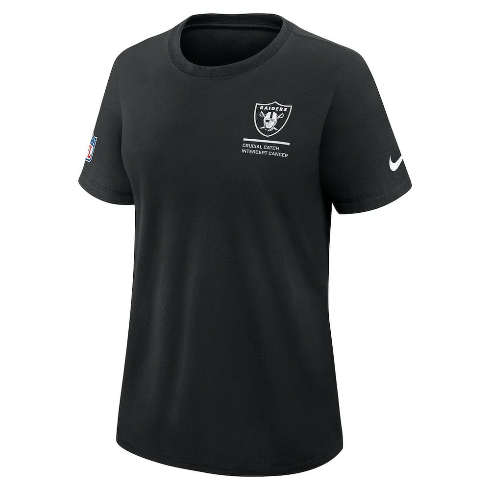 Las Vegas Raiders Women's 2025 NFL Crucial Catch Tri-Blend Dri-FIT T-Shirt - Black T-shirts