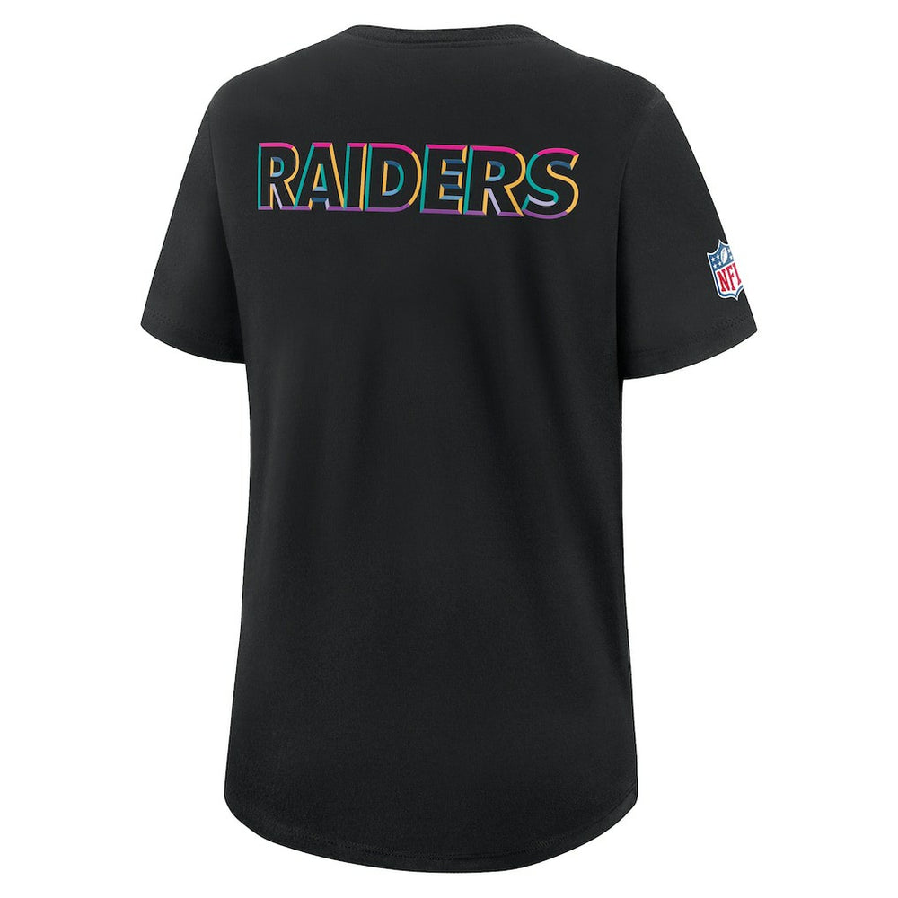 Las Vegas Raiders Women's 2025 NFL Crucial Catch Tri-Blend Dri-FIT T-Shirt - Black T-shirts