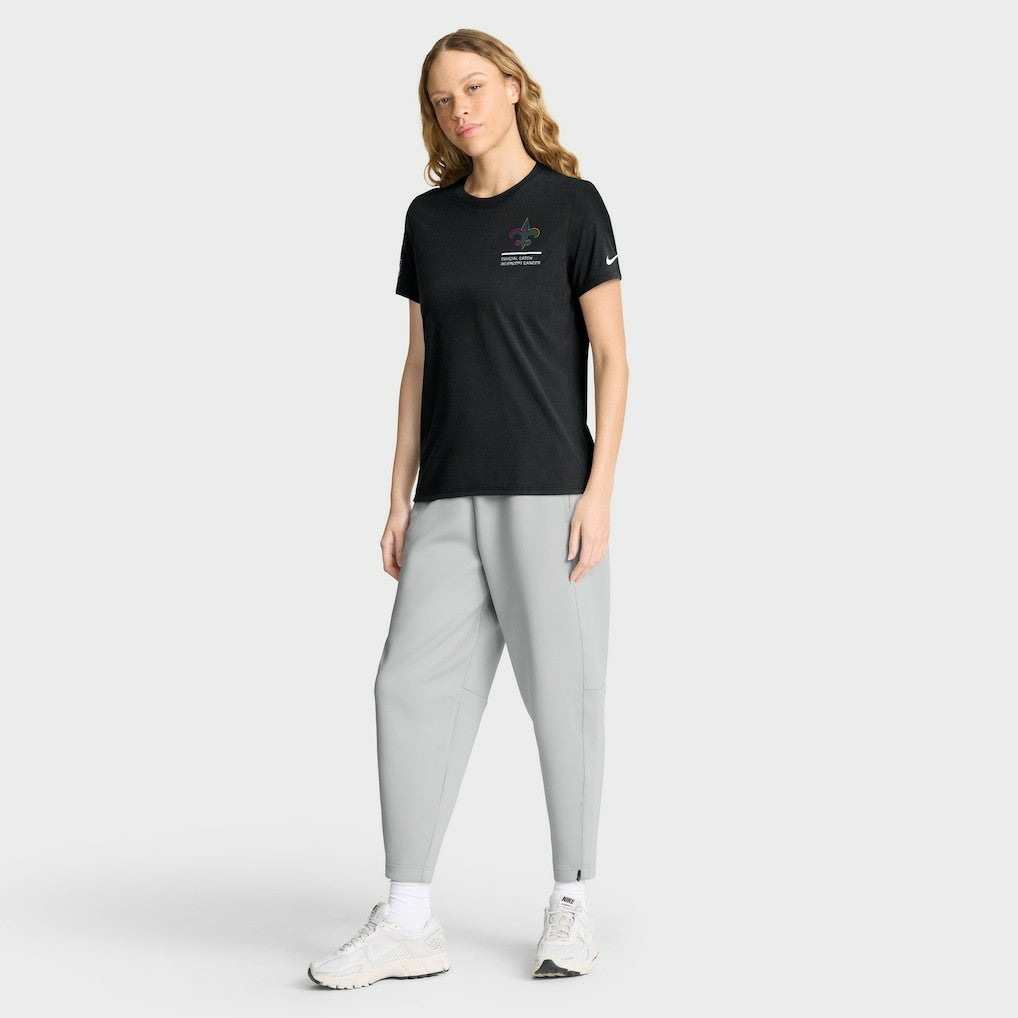 New Orleans Saints Women's 2025 NFL Crucial Catch Tri-Blend Dri-FIT T-Shirt - Black T-shirts