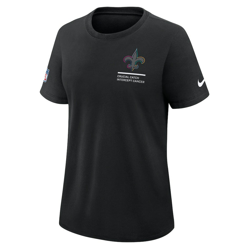 New Orleans Saints Women's 2025 NFL Crucial Catch Tri-Blend Dri-FIT T-Shirt - Black T-shirts