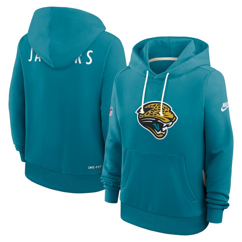 Jacksonville Jaguars Women's Throwback Sideline Standard Issue Dri-FIT Hoodie - Teal Hoodies