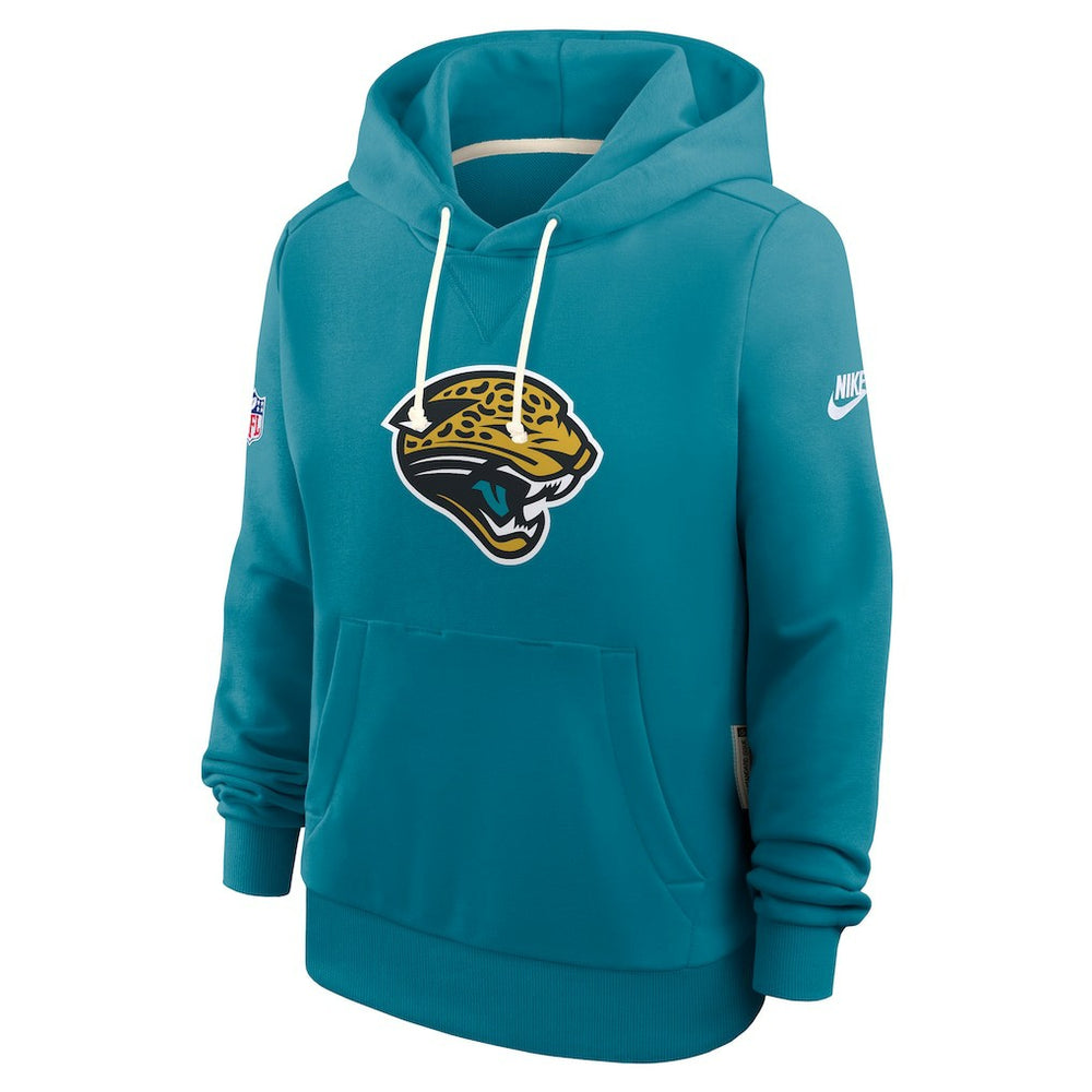 Jacksonville Jaguars Women's Throwback Sideline Standard Issue Dri-FIT Hoodie - Teal Hoodies