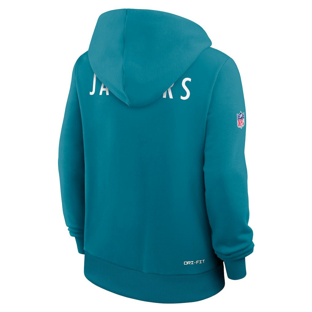 Jacksonville Jaguars Women's Throwback Sideline Standard Issue Dri-FIT Hoodie - Teal Hoodies